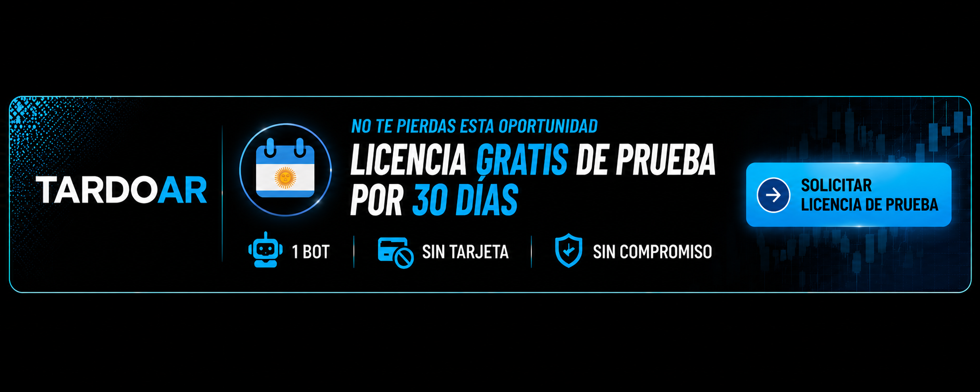 TardoAR - Prueba gratis por 30 días. 1 bot, sin tarjeta, sin compromiso